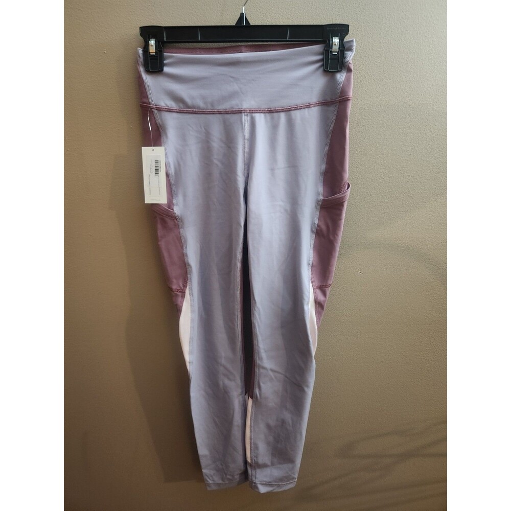Outdoor Voices Leggings Zoom 7/8 Color Block Purple Gray Pinot Cosmo Size S NWT